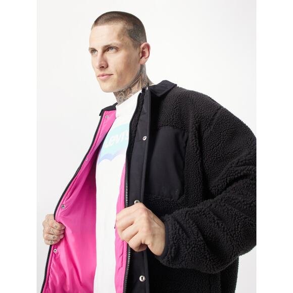 Levi's Buchanan Sherpa Men's Jacket Size Small Black Meteorite - Picture 2 of 16